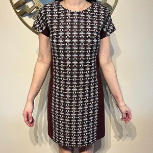 J.Crew Collection Patterned Burgundy Dress